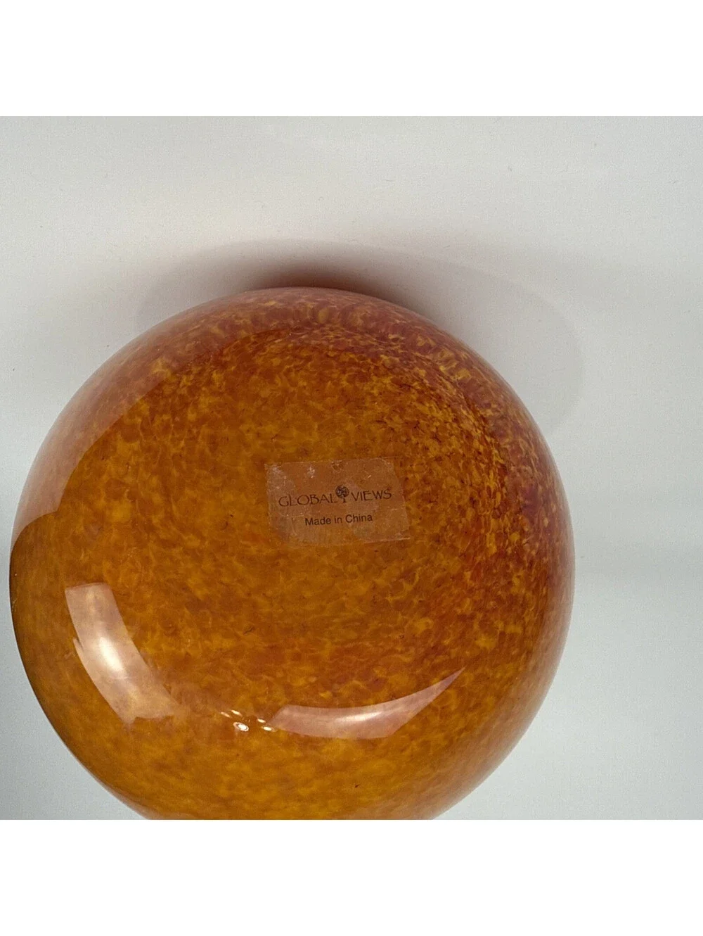 Global Views Orange Encased Art Glass Vase Triple Gourd Blown Glass 18.5” Heavy
